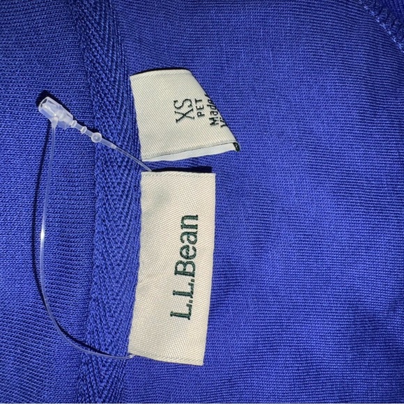 L.L. Bean quarter zip quilted pullover Blue XS Petite - Picture 6 of 8